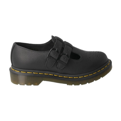 Zwarte leren Mary Jane schoen met luchtkussen zool Dr. Martens , Black , Dames