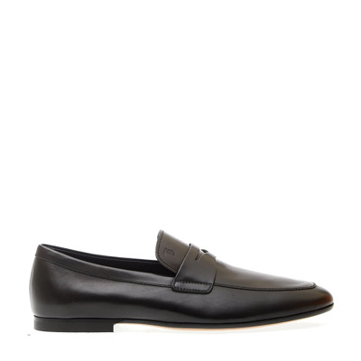 Zwarte leren loafers Tod's , Black , Heren