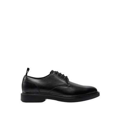 Zwarte platte schoenen vetersluiting elegante stijl Hugo Boss , Black , Heren