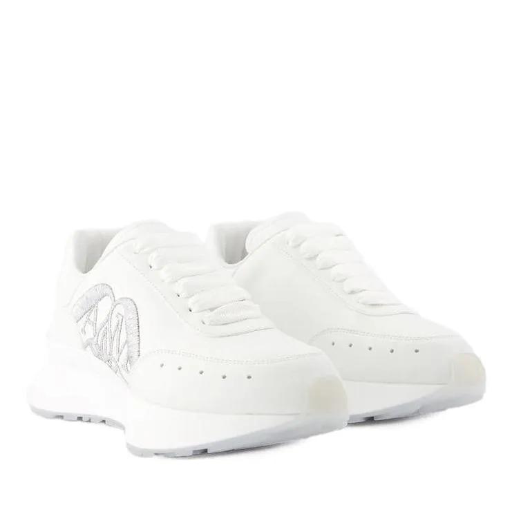 Alexander McQueen Lage-top sneaker - Sprint Runner Sneakers - Leather - White/Silver in wit