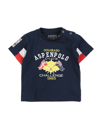 Aspen Polo Club Infant Boy T-shirt Midnight blue Size 18 Cotton, Elastane