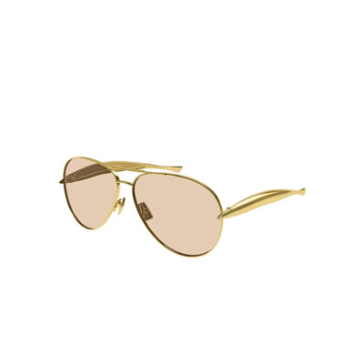 Aviator zonnebril in goud met bruine lenzen Bottega Veneta , Yellow , Unisex