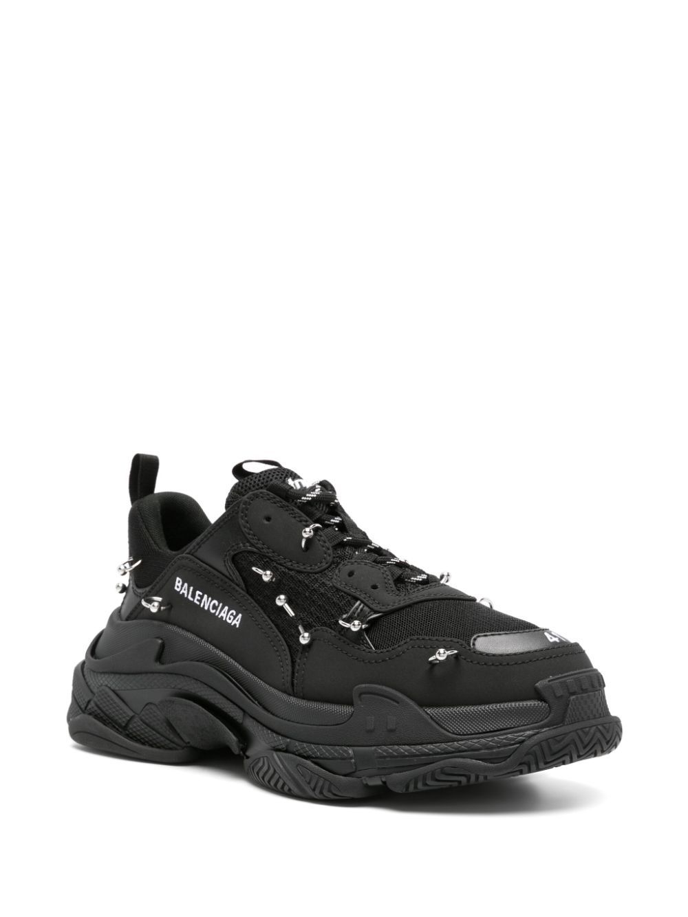 Balenciaga Triple S sneaker met piercings - Zwart