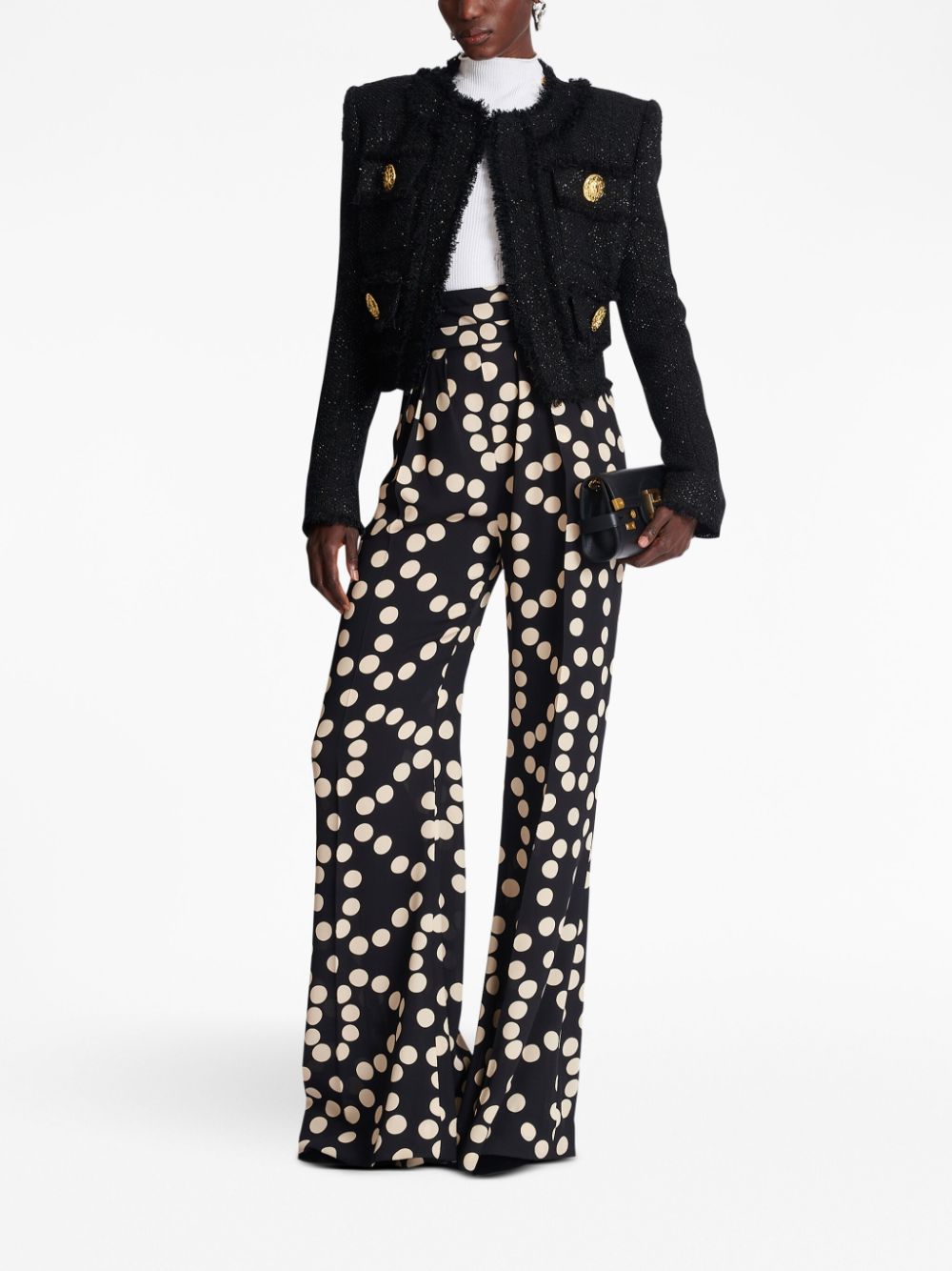 Balmain Broek met wijde pijpen - Zwart