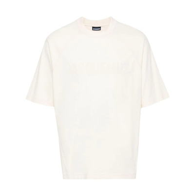 Beige Longsleeve Typo T-shirt Jacquemus , Beige , Heren