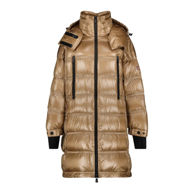 Beige Nylon Jas met Hoge Kraag Moncler , Beige , Dames