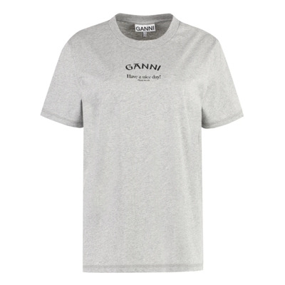 Biologisch Katoenen T-Shirt Ganni , Gray , Dames