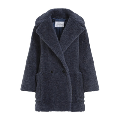 Blauwe Elegante Alpaca Blend Jas Max Mara , Blue , Dames