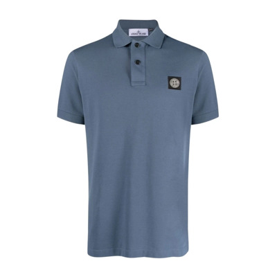 Blauwe Pique Polo Shirt Stone Island , Blue , Heren