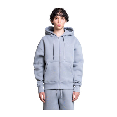 Blauwe rits hoodie met hartlogo Ami Paris , White , Heren