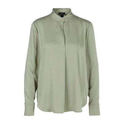 Blouse met opstaande kraag en ruches Marc Cain , Green , Dames