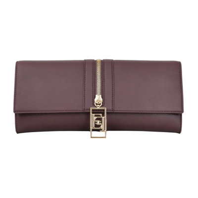 Bordeaux Synthetisch Leren Pochette Tas Elisabetta Franchi , Brown , Dames