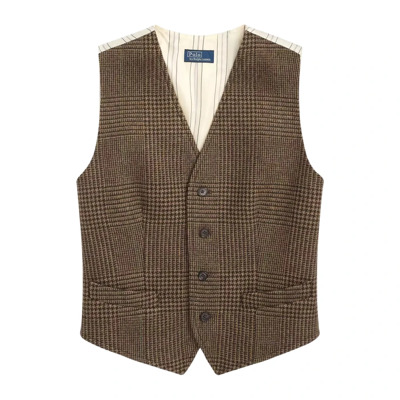 Bruin geruite vest Ralph Lauren , Brown , Dames