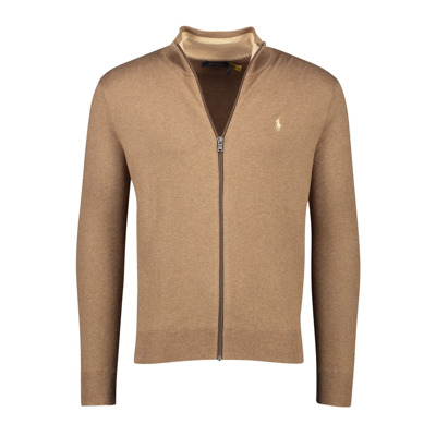 Bruine Polo Cardigan Ralph Lauren , Brown , Heren