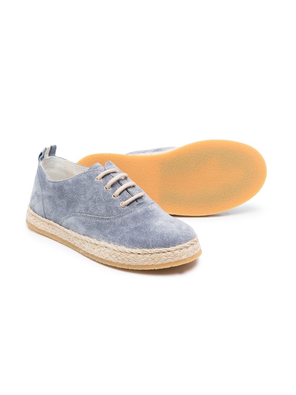 Brunello Cucinelli Kids Sneakers met jute zool - Blauw