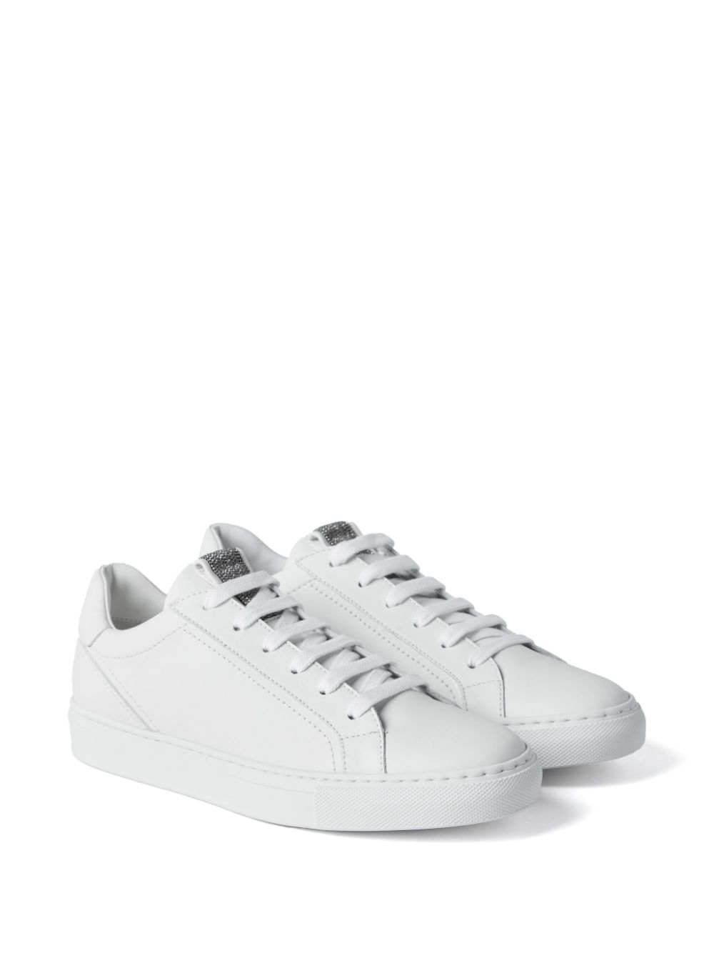 Brunello Cucinelli Leren sneakers met monili detail - Wit