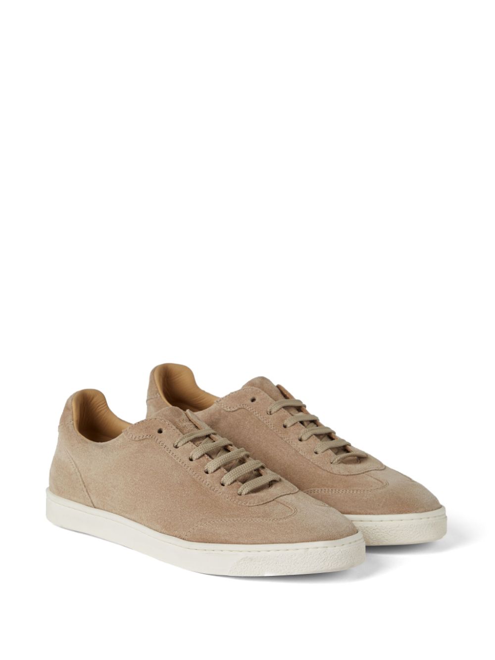 Brunello Cucinelli Leren sneakers met ronde neus - Bruin