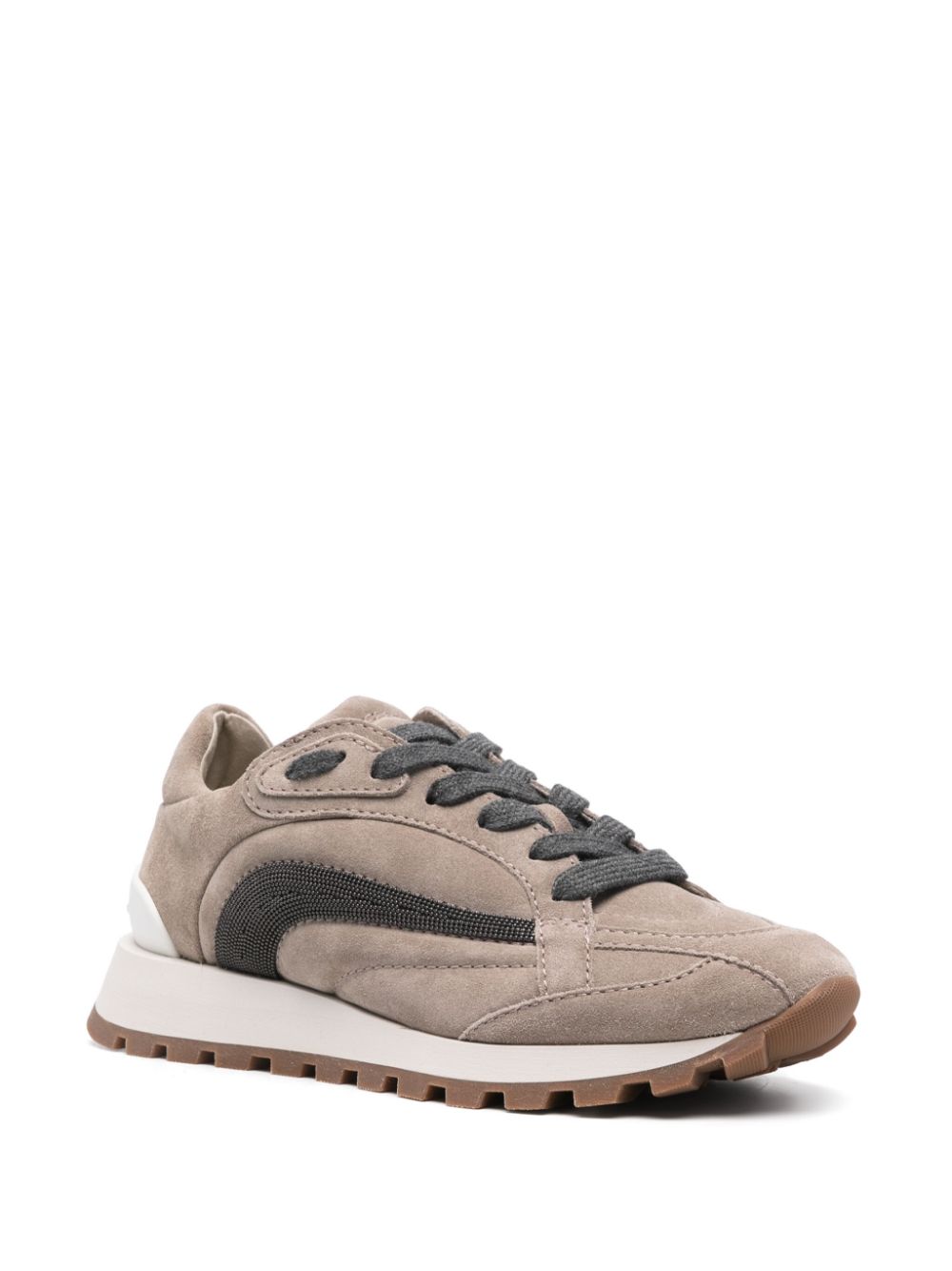 Brunello Cucinelli Monili suède sneakers - Beige