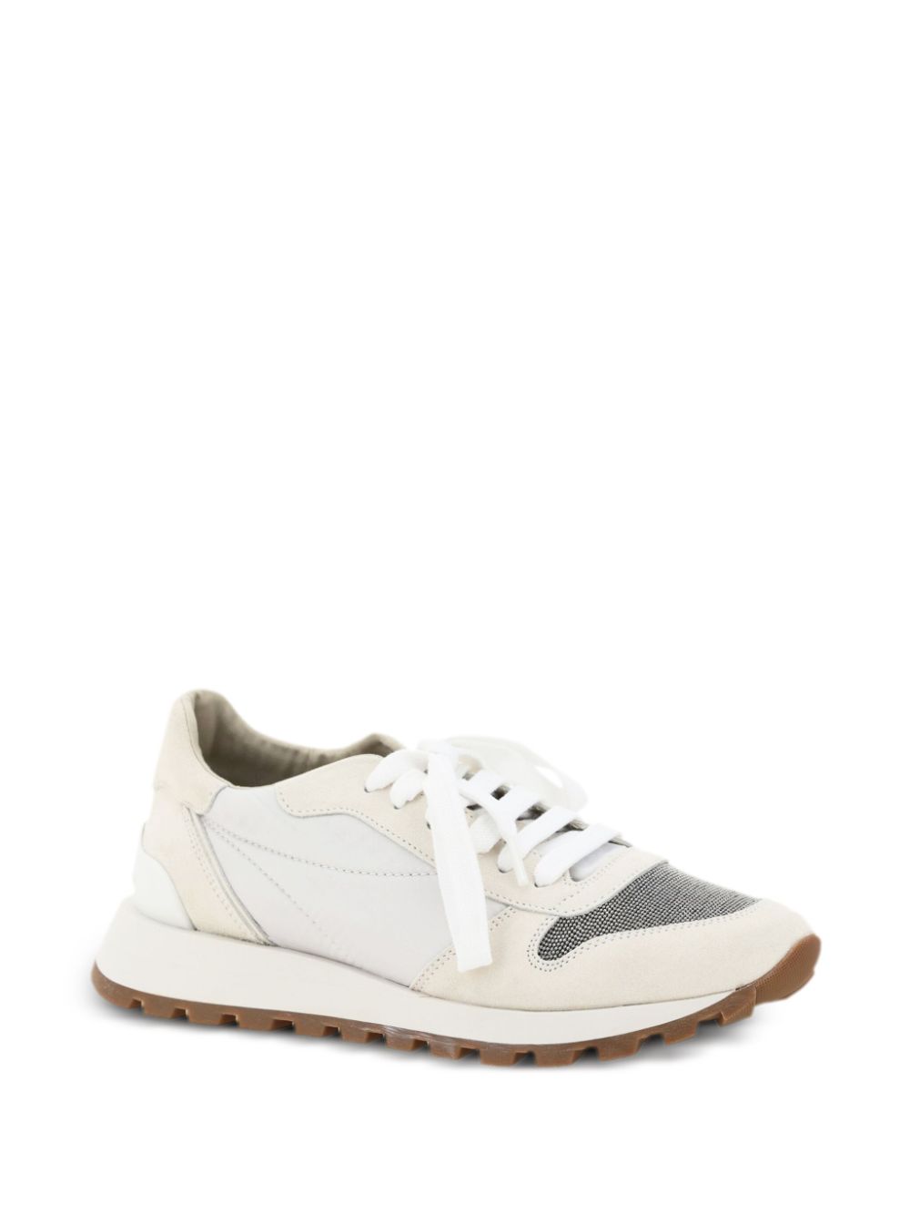 Brunello Cucinelli Sneakers met colourblocking - Beige