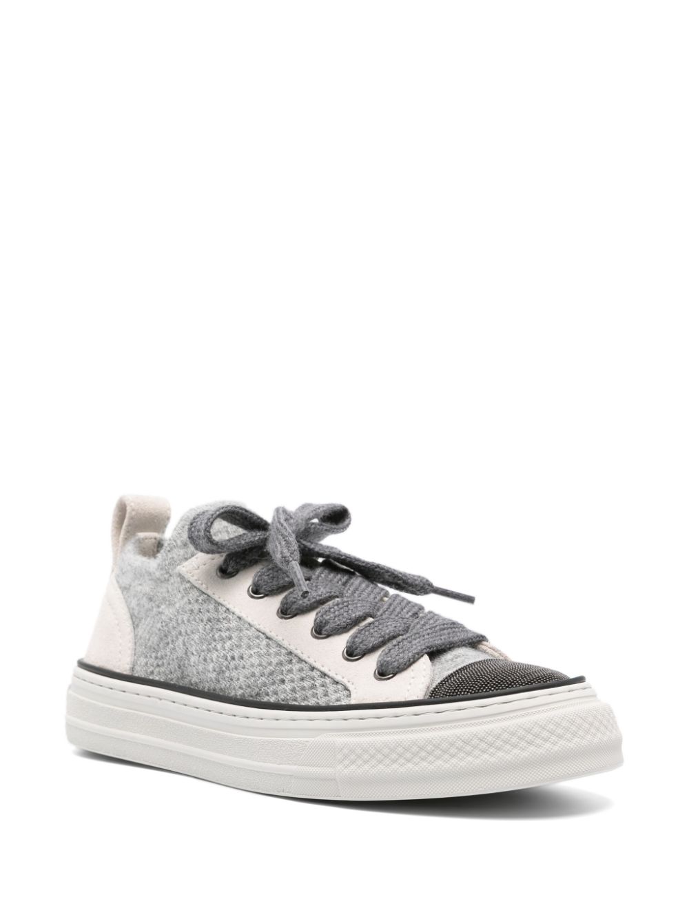 Brunello Cucinelli Sneakers met monili ketting detail - Grijs