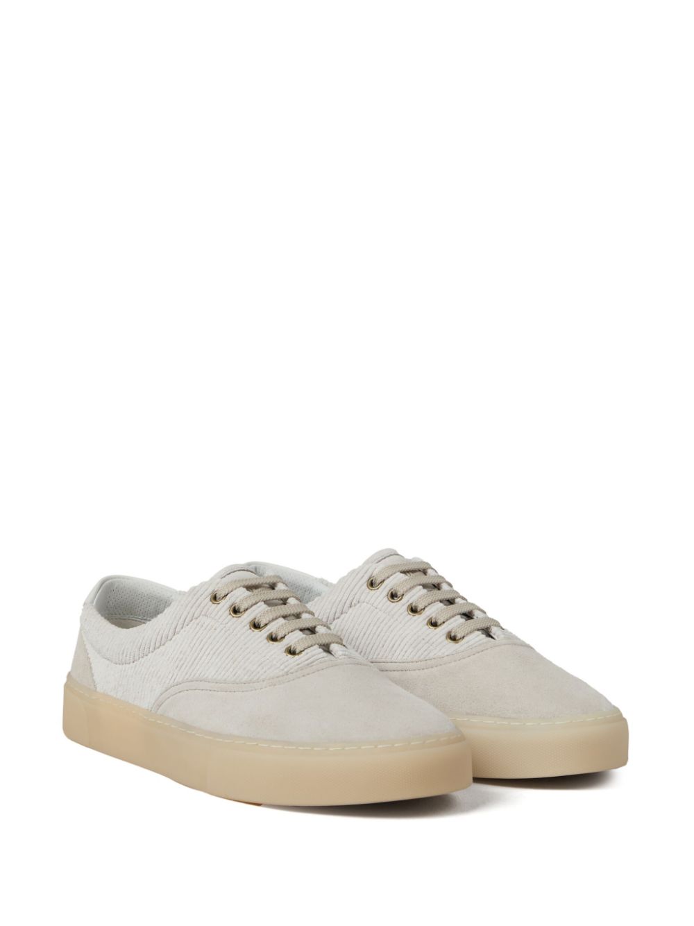 Brunello Cucinelli Suède sneakers met vlakken - Beige