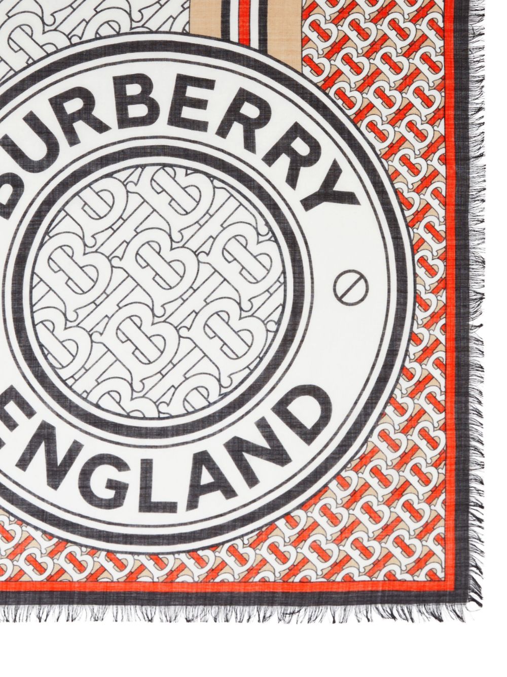 Burberry Sjaal met monogram - Rood