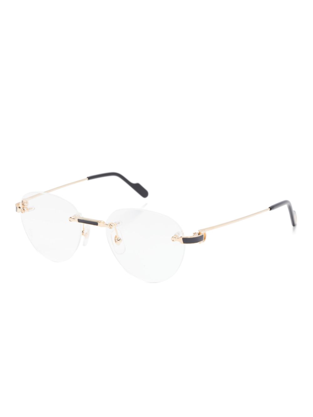 Cartier Eyewear Bril met randloos montuur - Goud