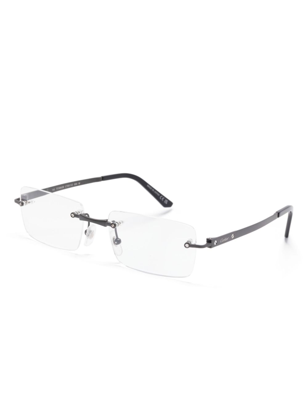 Cartier Eyewear Bril met randloos montuur - Zwart