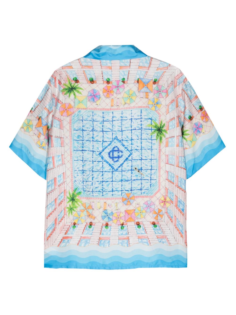 Casablanca Le Plongeon zijden shirt - Blauw