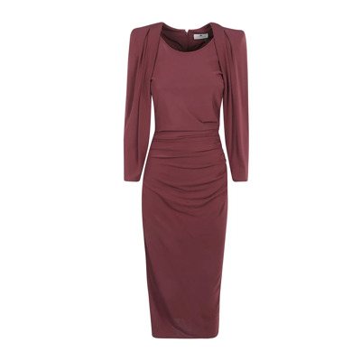 Chique Gelaagde Jurk in Zwart Rood Elisabetta Franchi , Red , Dames