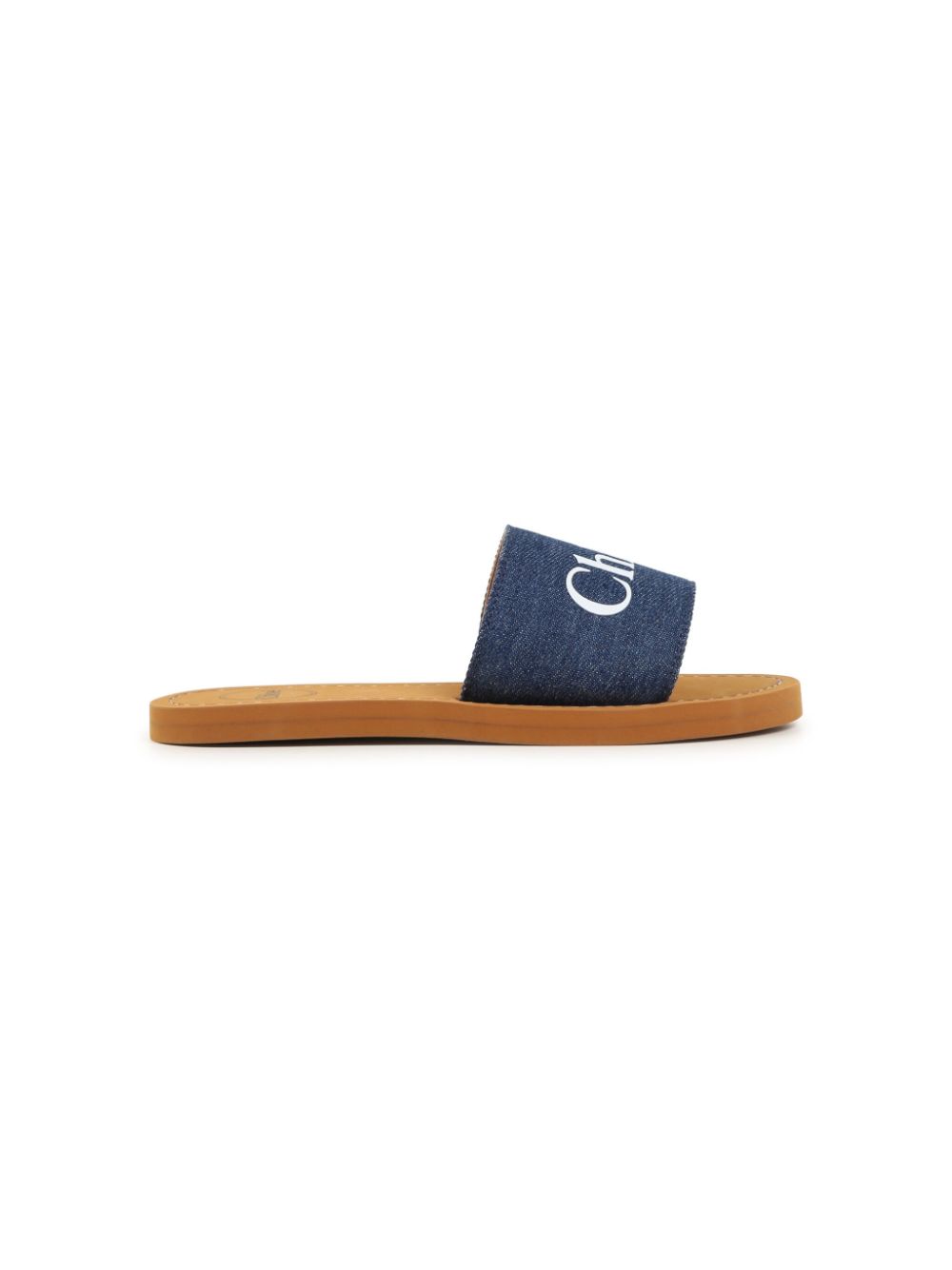 Chloé Kids Slippers met logoprint - Blauw