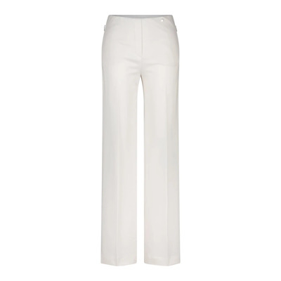 Comfortabele Jersey High-Waist Wijde Pijpen Broek Marc Cain , White , Dames