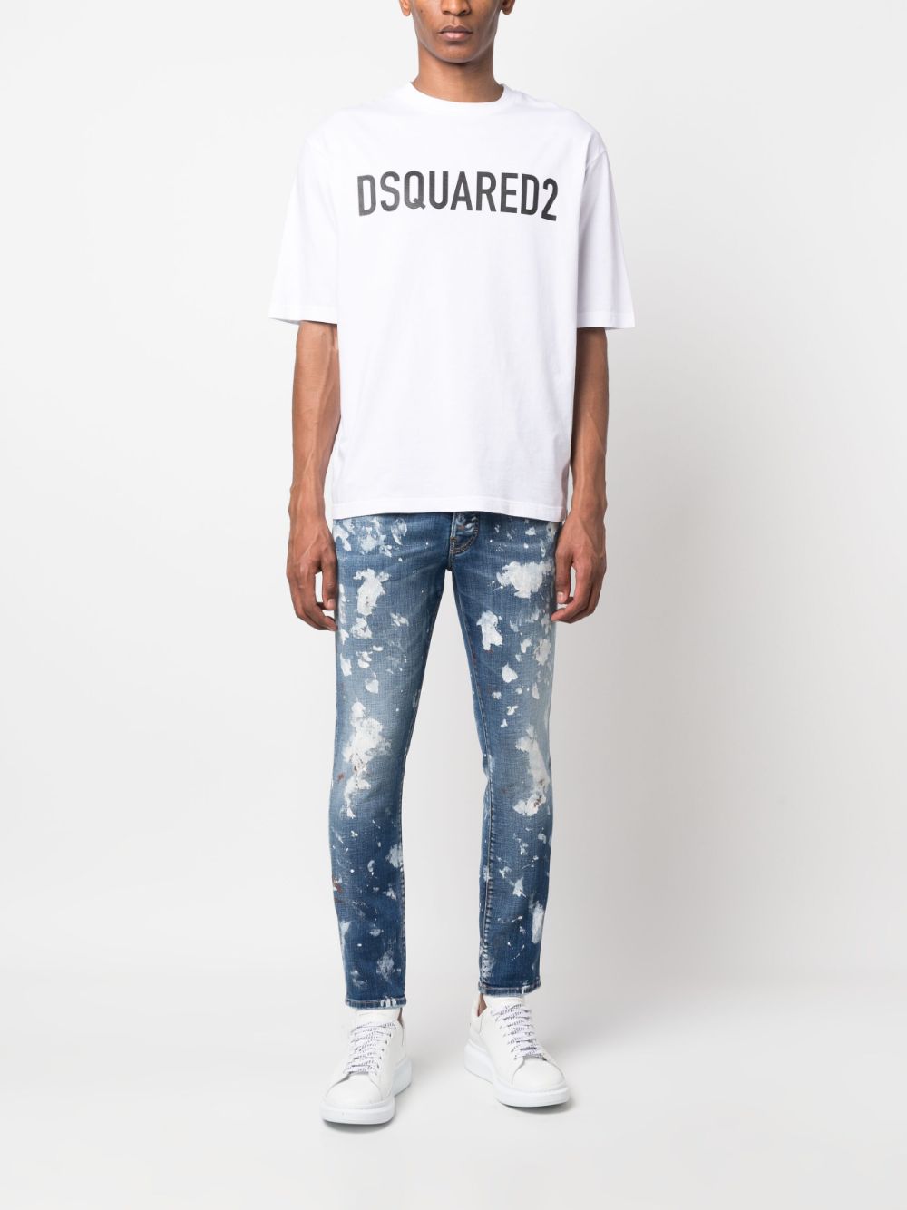 DSQUARED2 Jeans met verfspetters - Blauw