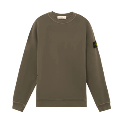 Diagonal Fleece 'Old' Effect Sweater Stone Island , Brown , Heren