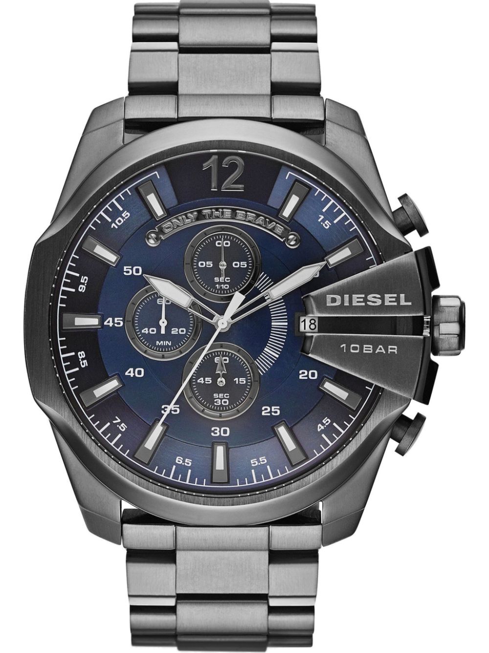 Diesel Dz4329 Mega Chief 51mm horloge - Zilver