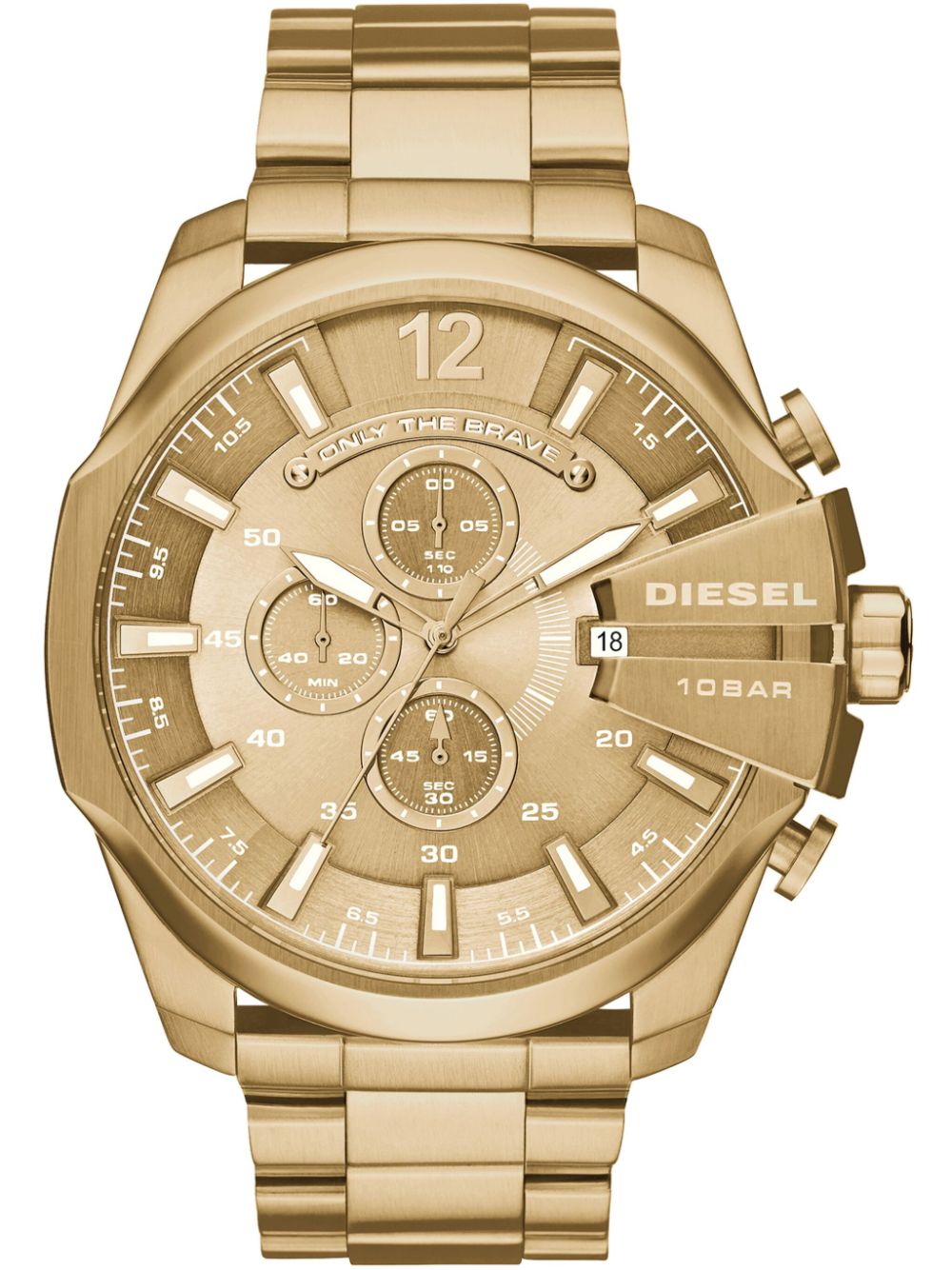 Diesel Dz4360 Mega Chief 51mm horloge - Goud