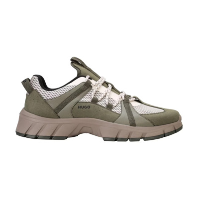 Donker Beige Runner Sneakers Hugo Boss , Multicolor , Heren