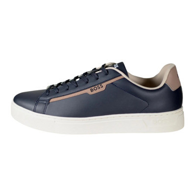 Donkerblauwe Rhys Tenn Sneakers Hugo Boss , Blue , Heren