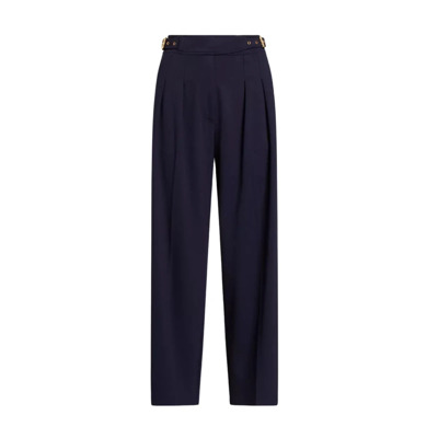 Donkerblauwe broek met wijde pijpen Ralph Lauren , Blue , Dames