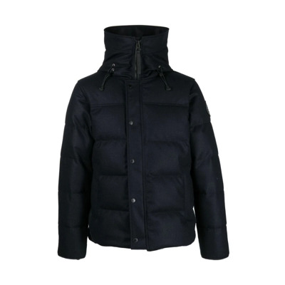 Donkergrijze Gewatteerde Wollen Jas Canada Goose , Blue , Heren