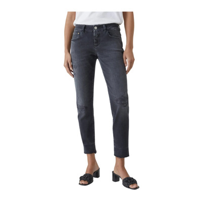 Donkergrijze Skinny Jeans - Gemaakt in Italië met Comfortabele Stretch Denim Closed , Gray , Dames