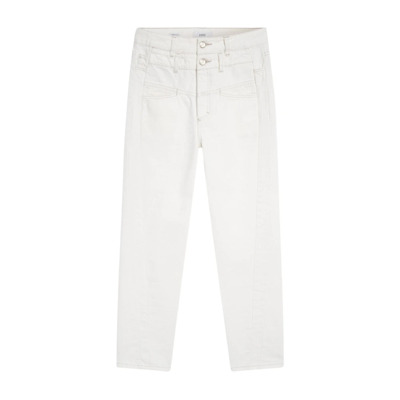 Dubbele tailleband denim rechte jeans Closed , White , Dames