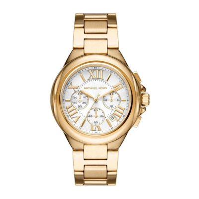 Elegante Gouden Chronograaf Horloge voor Vrouwen Michael Kors , Yellow , Dames