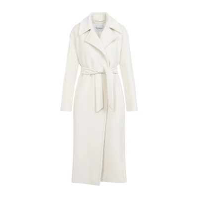 Elegante Witte Wollen Jas Max Mara , Beige , Dames