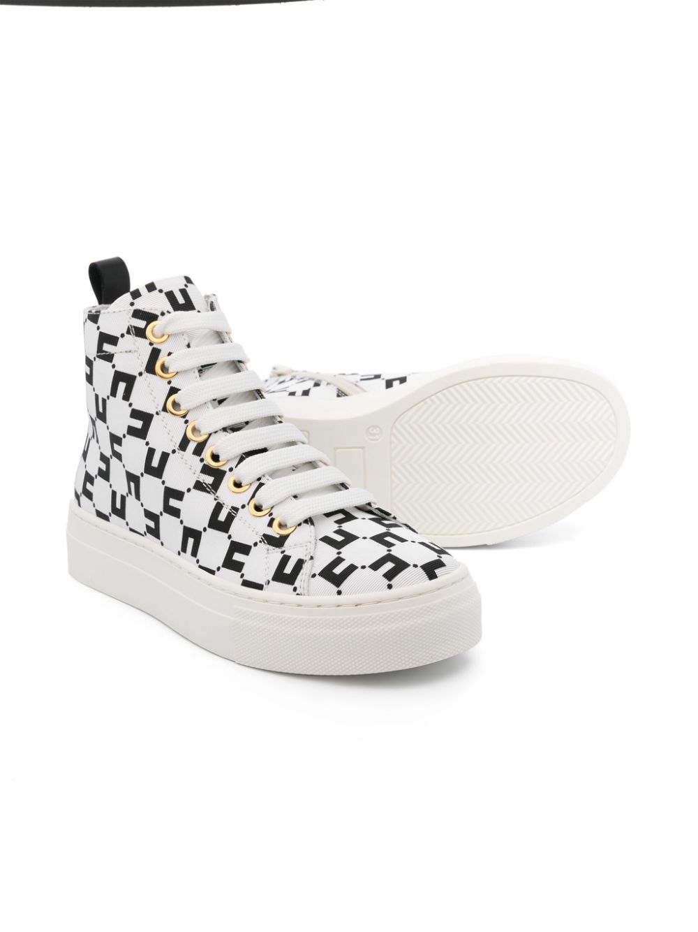 Elisabetta Franchi La Mia Bambina Sneakers met monogramprint - Wit