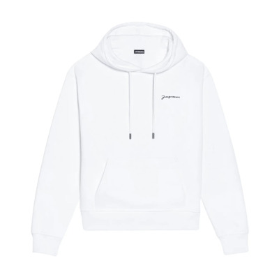 Geborduurde sweatshirt met capuchon en logo Jacquemus , White , Dames