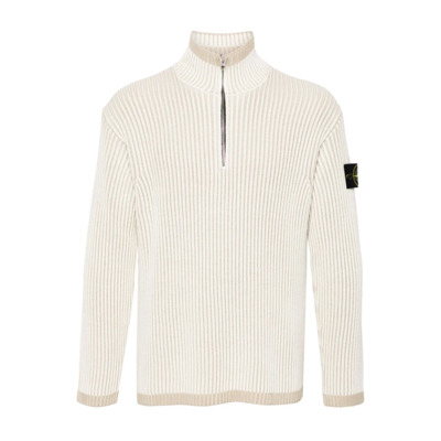 Gebreide Vanisé Wollen Jas Stone Island , White , Heren