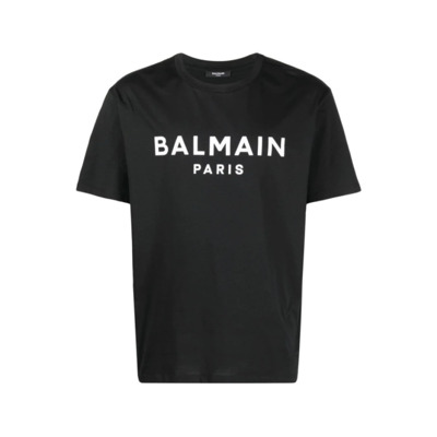 Gedrukt Logo T-shirt Balmain , Black , Heren