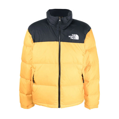 Gele Retro Nuptse Puffer Jas The North Face , Yellow , Heren