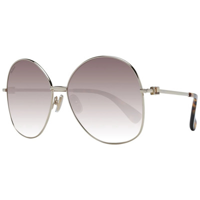 Gouden Dames Zonnebril Ronde Frame Max Mara , Gray , Unisex